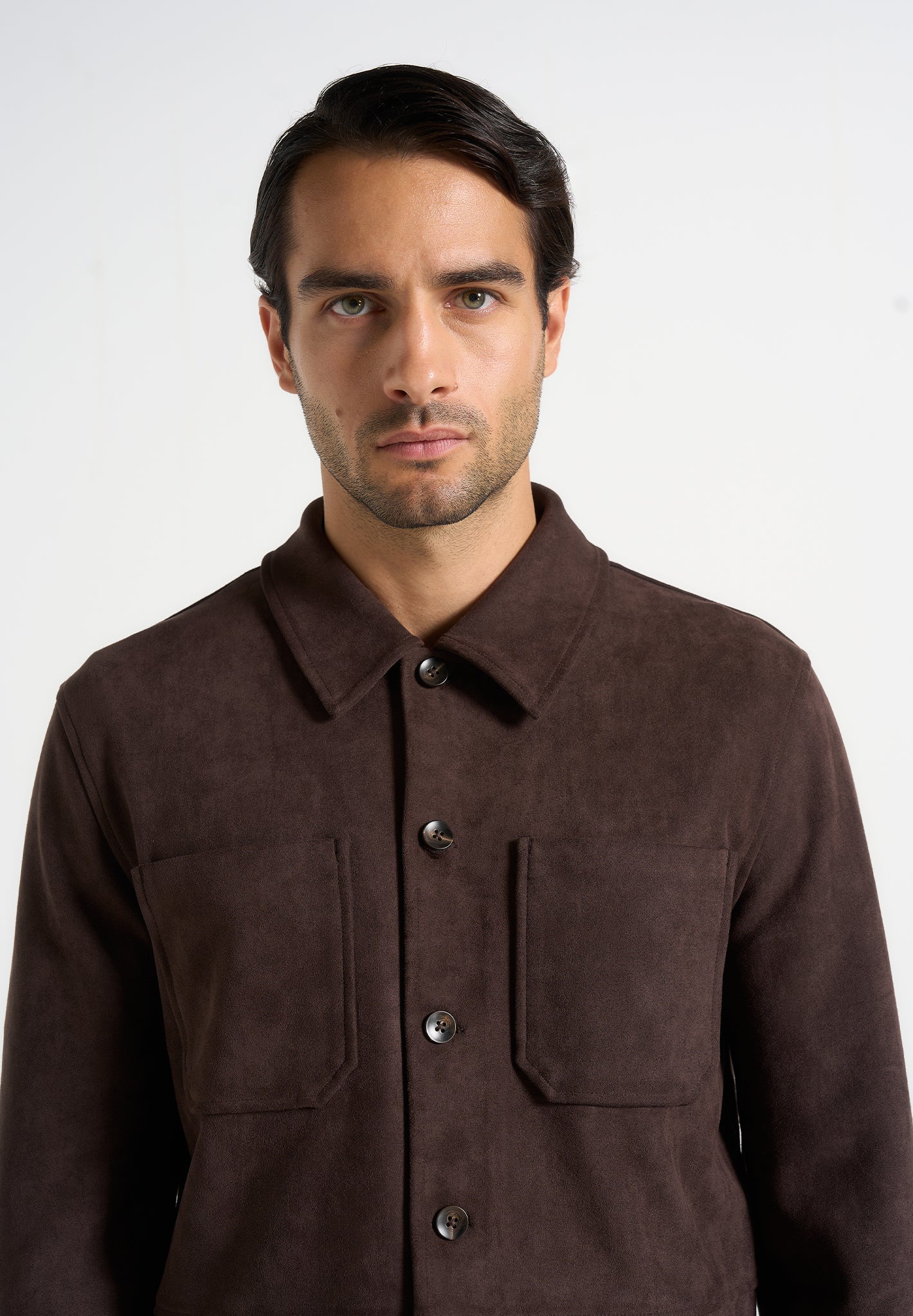 Thomas - Suede Long Sleeve Shirt - Brown