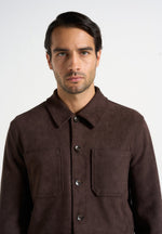 Thomas - Suede Long Sleeve Shirt - Brown