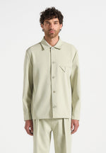 Leo - Hatched Tailored Overshirt - Sage