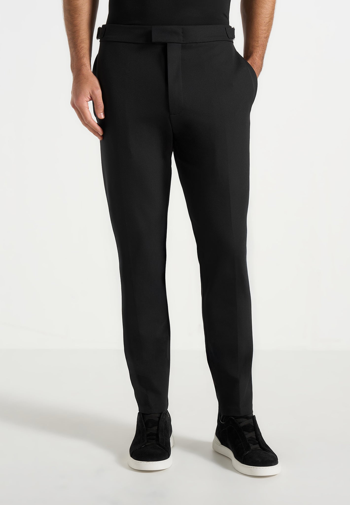Aiden - Slim Fit Stretch Pants - Black