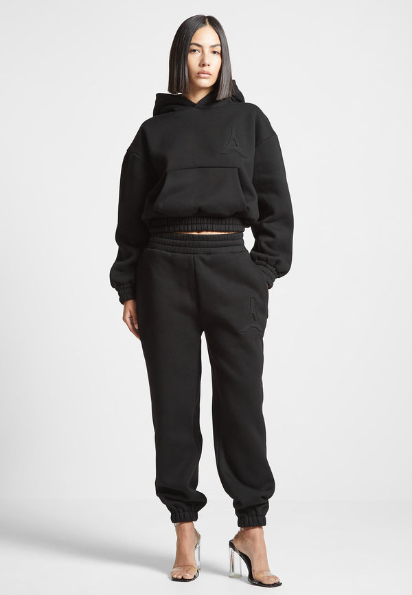 Vera - Eiffel Embossed Joggers - Black