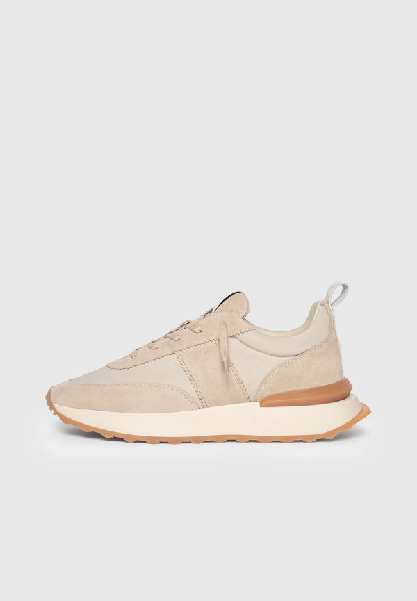 Monaco - Suede and Nylon Runner - Cream