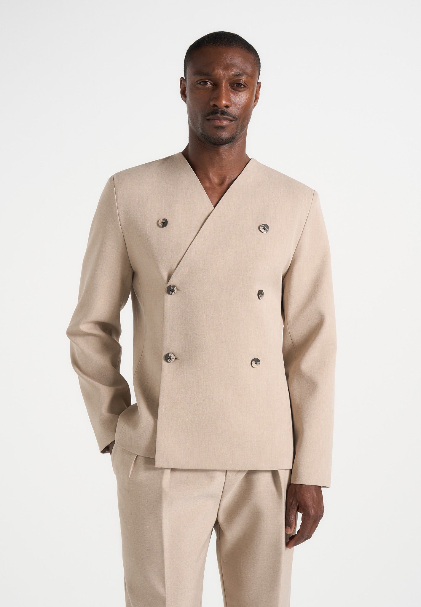 Men's Tailored Kimono Blazer - Beige - XL (52) - Timeo
