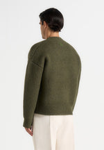 Chad - V-Neck Wool Knit Jumper - Olive