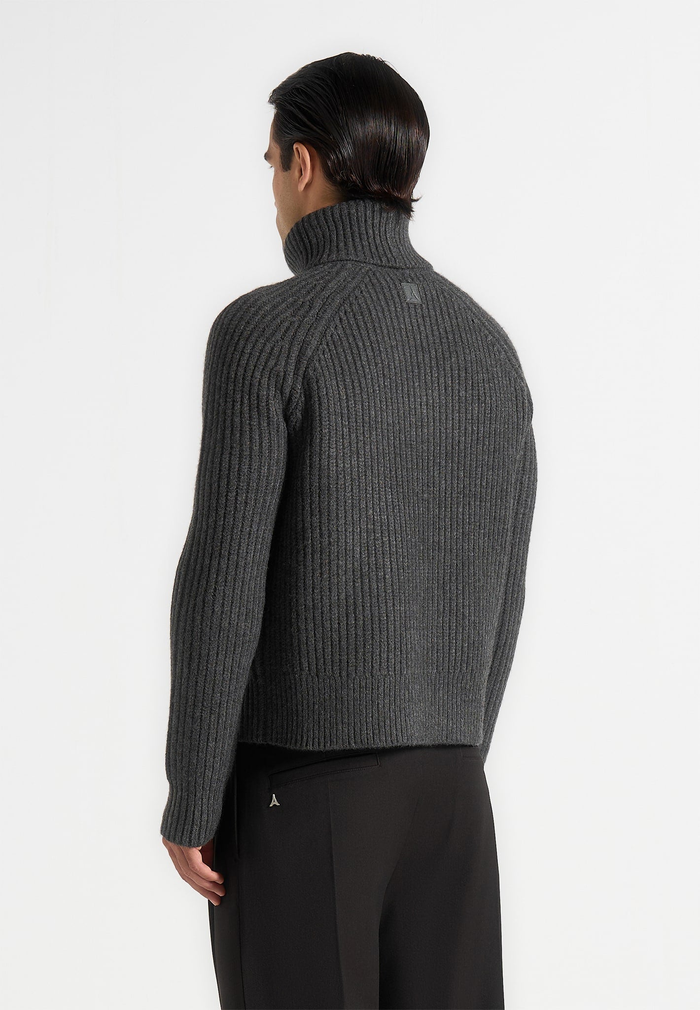 Rudy - Roll Neck Chunky Knit Jumper - Grey