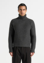 Rudy - Roll Neck Chunky Knit Jumper - Grey