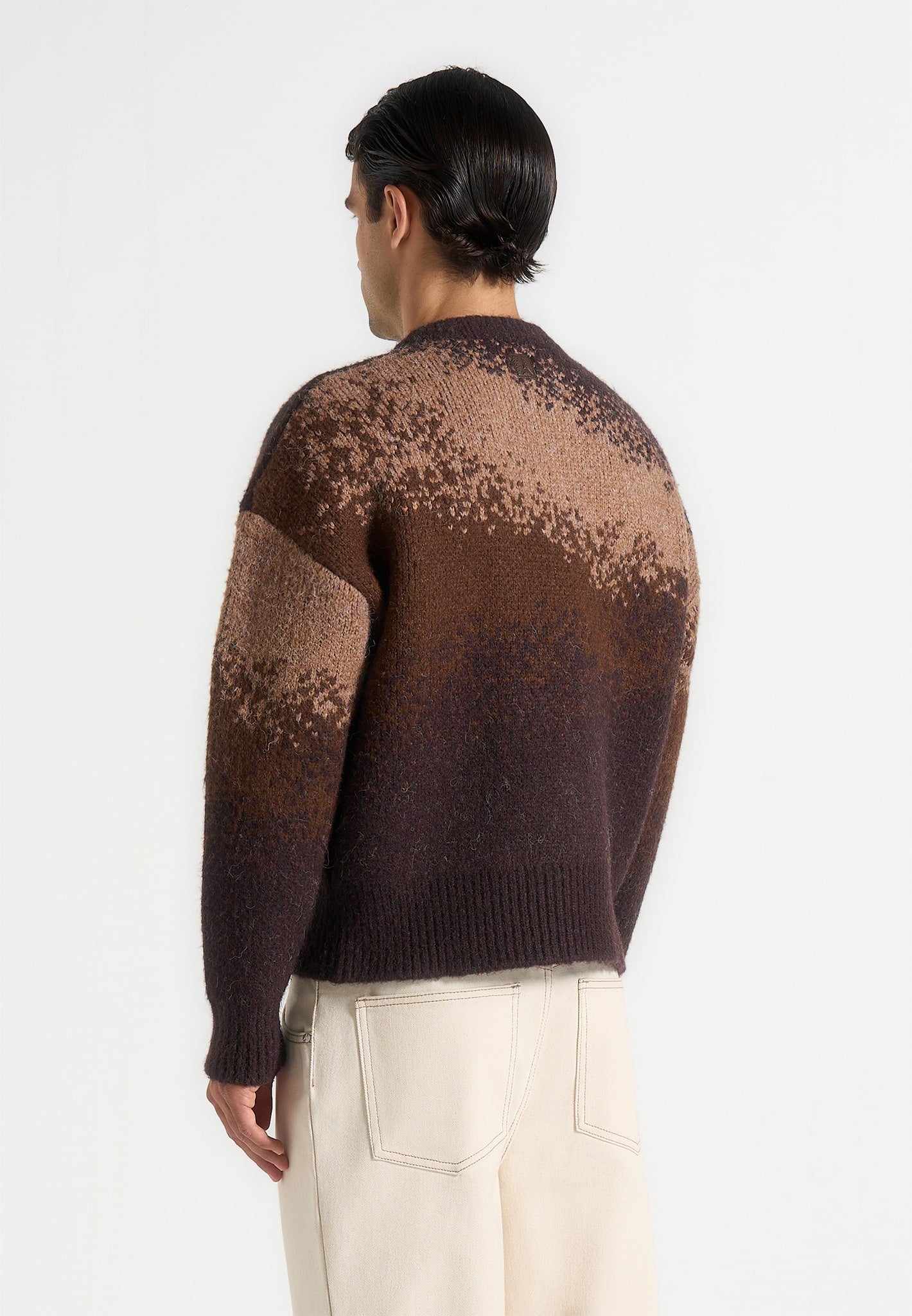 Yani - Ombré Wool Crewneck Sweater - Brown