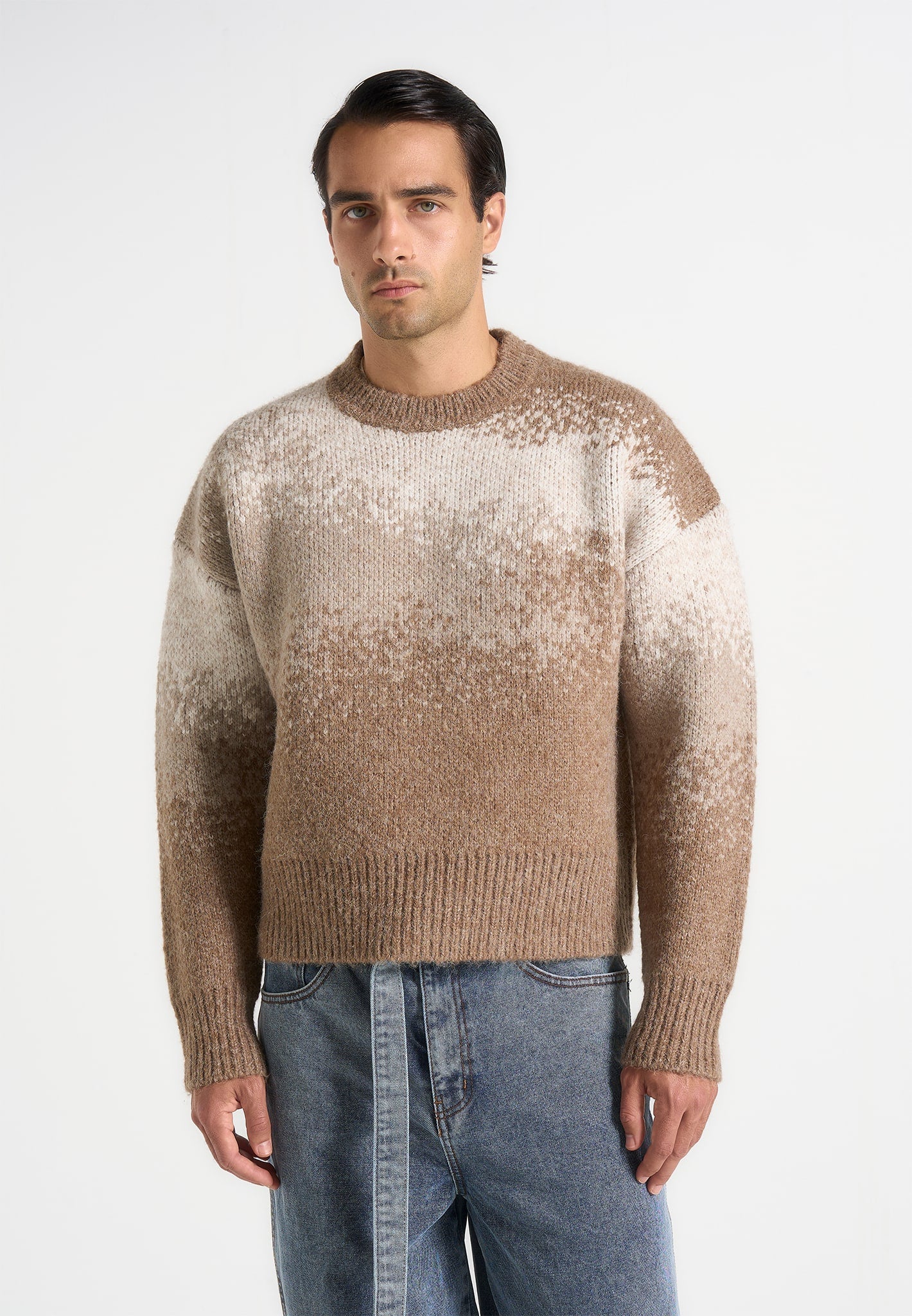 Yani - Ombré Wool Crewneck Sweater - Beige