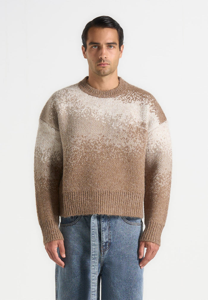 Yani - Ombré Wool Crewneck Sweater - Beige