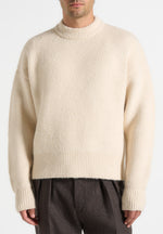 Chris - Brushed Wool Knit Jumper - Cream