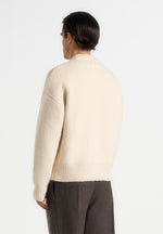 Chris - Brushed Wool Knit Jumper - Cream