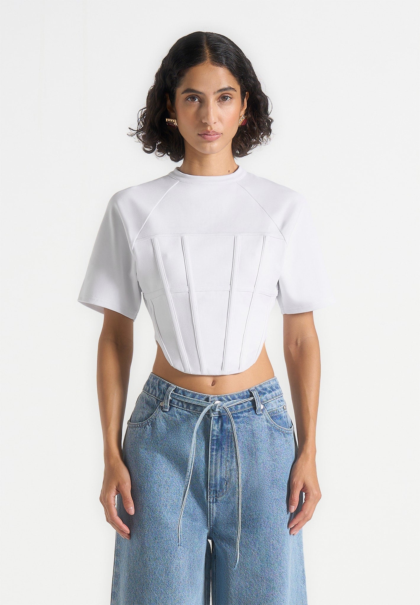 シャツ/ブラウス(半袖/袖なし) CORSET LIKE PETITE TOPS Mars Corset T-shirt - White | Levi's® US