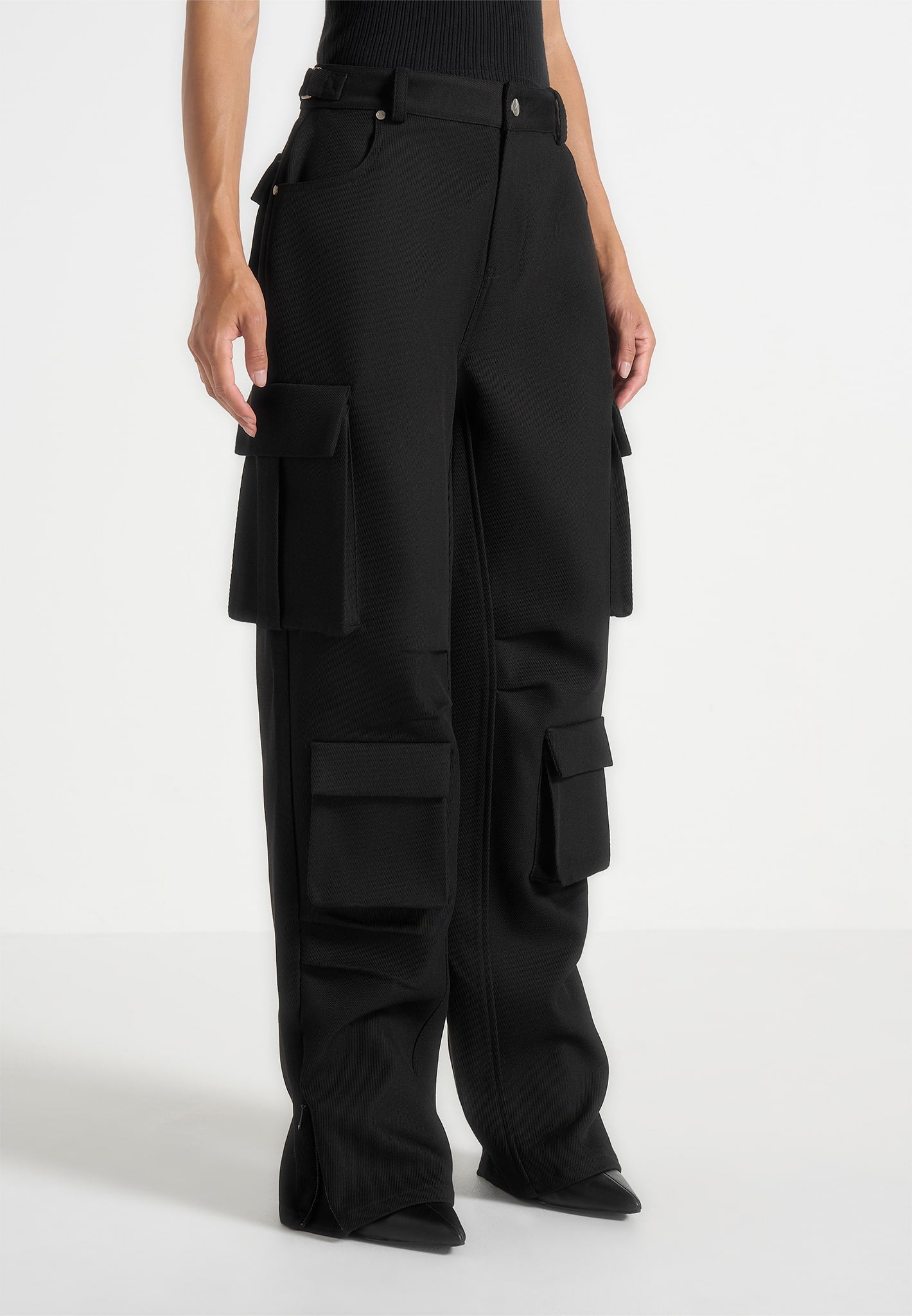 black dress cargo pants black satin cargo pants