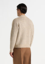 Theo - Asymmetric Brushed Wool Knit Jumper - Beige