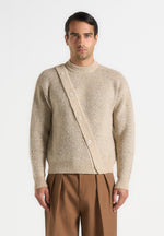 Theo - Asymmetric Brushed Wool Knit Jumper - Beige