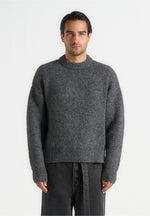 Chris - Brushed Wool Knit Jumper - Grey