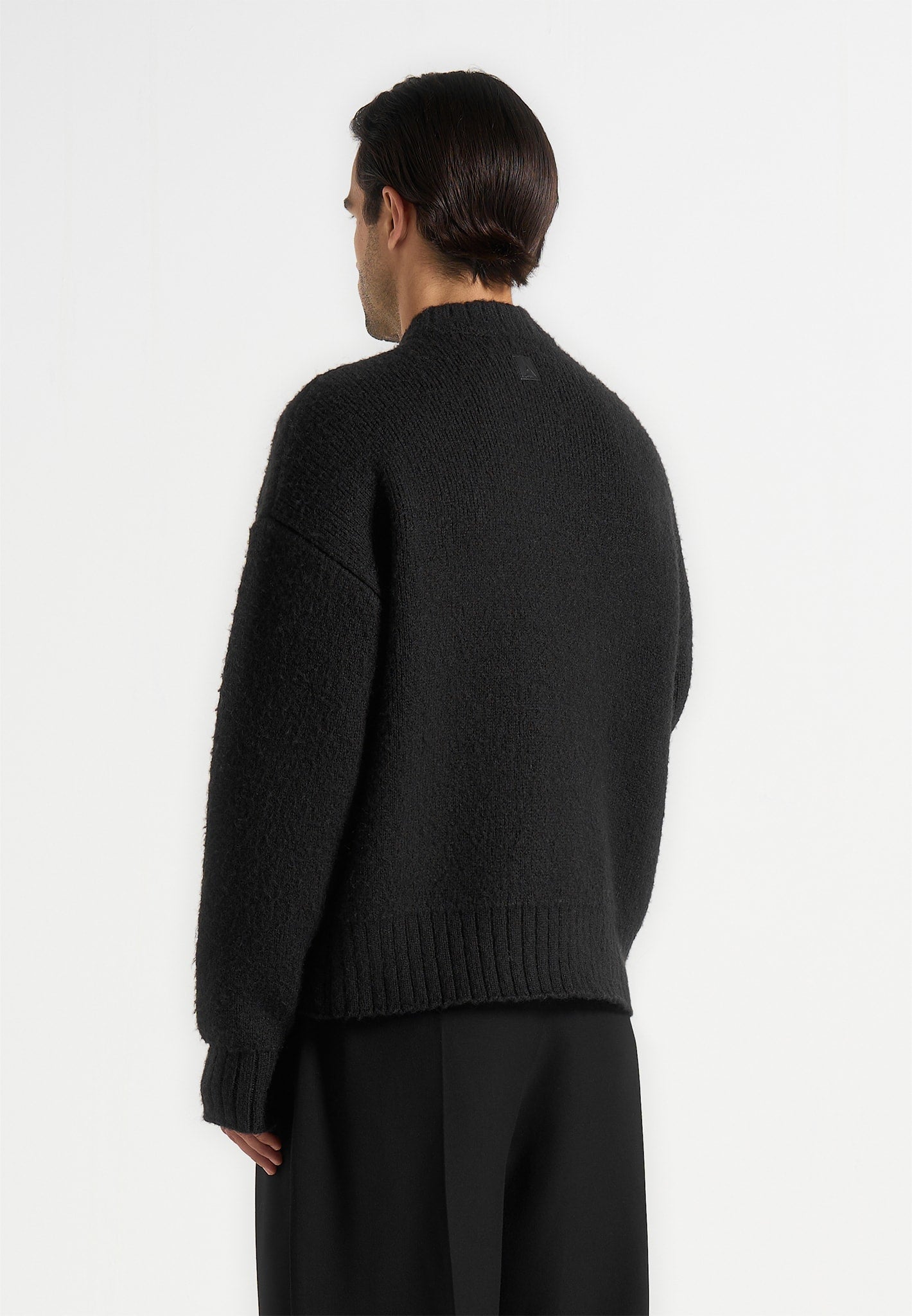 Chris - Brushed Wool Knit Jumper - Black