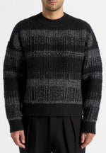 Ayden - Check Wool Knit Jumper - Black/Grey
