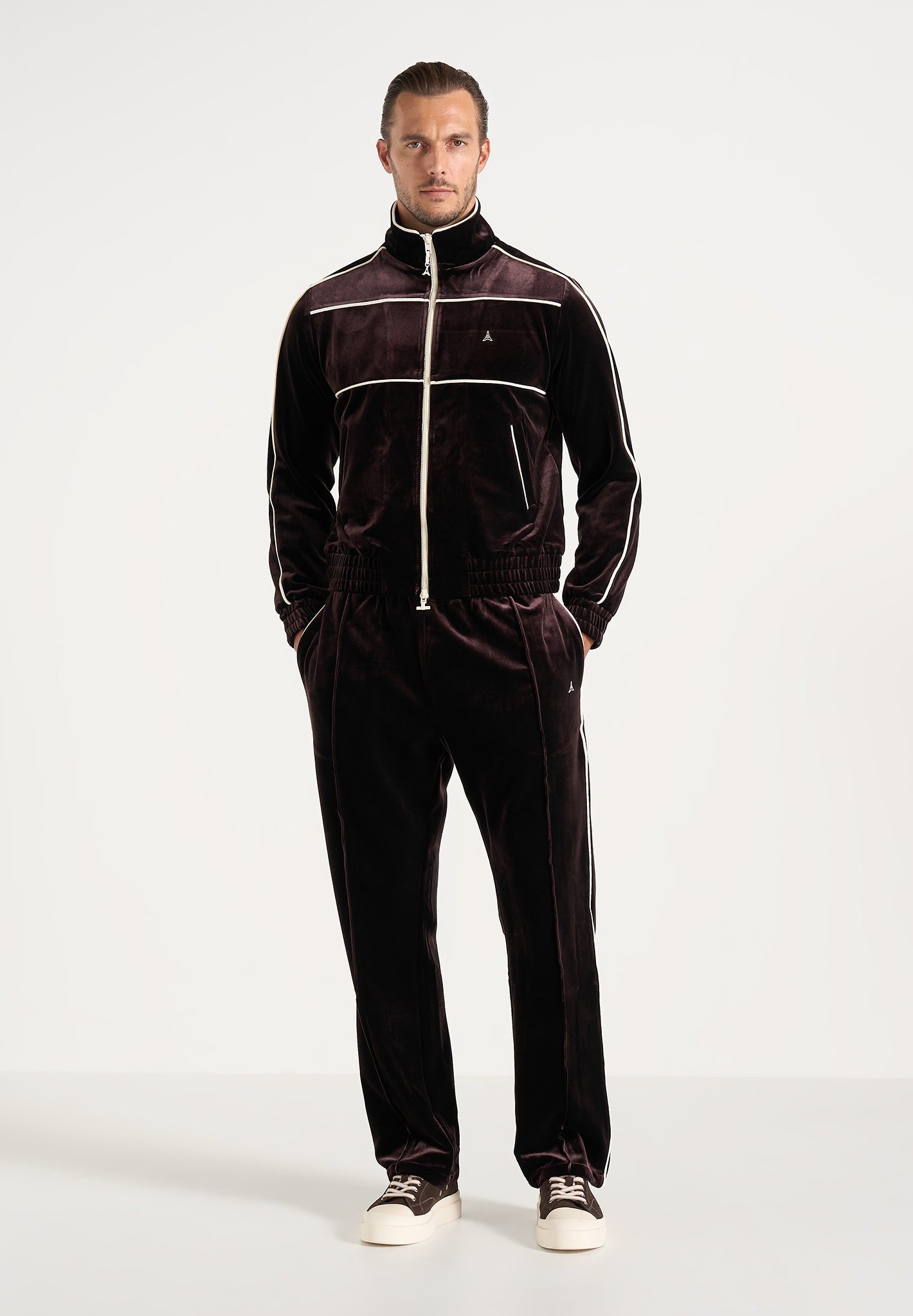 Eiffel Velour Track Jacket - Brown | Manière De Voir USA