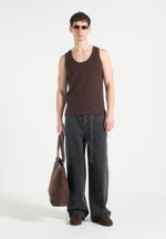 ribbed-cotton-vest-dark-brown