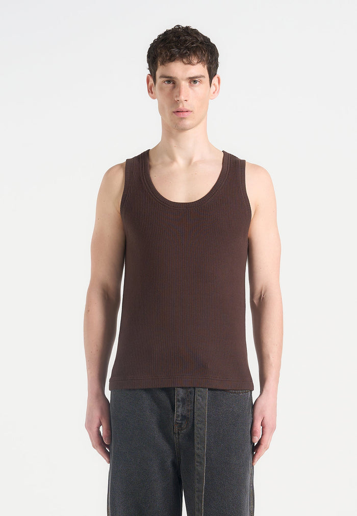 ribbed-cotton-vest-dark-brown