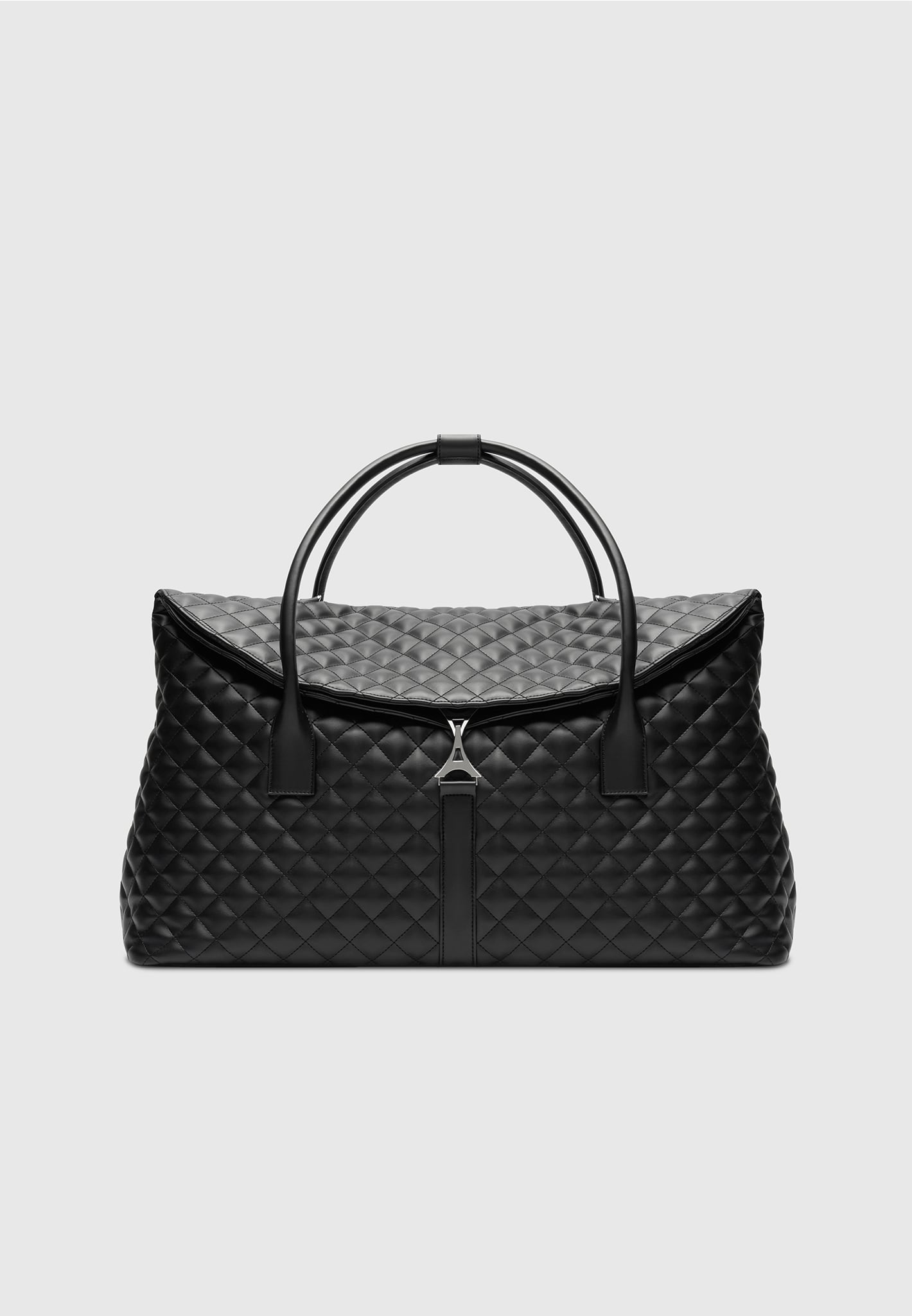 Leather Diamond Quilted Travel Bag Black Manière De Voir USA
