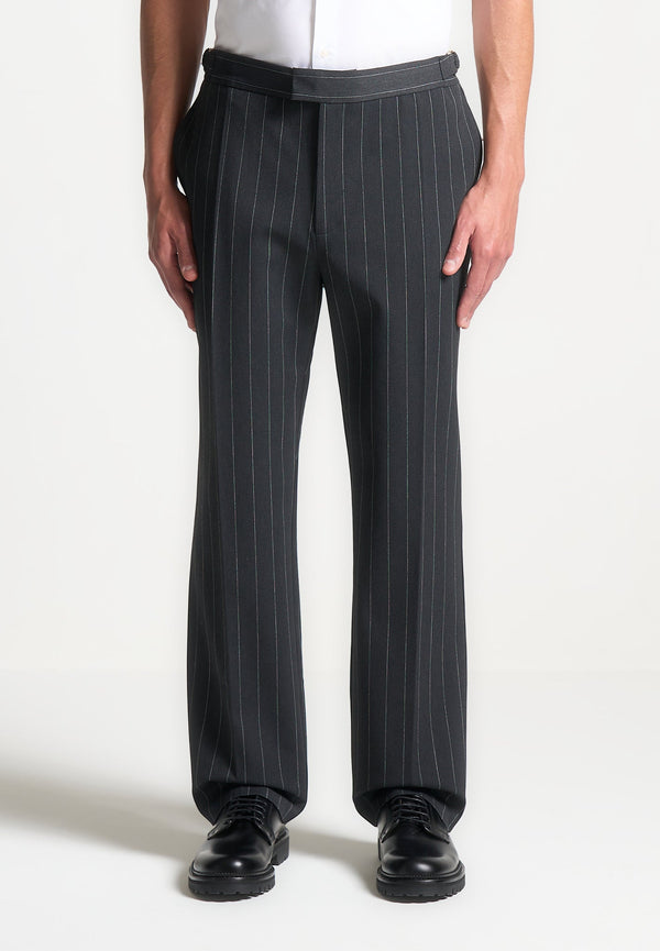 Joseph - Regular Fit Pinstripe Tailored Trousers - Grey