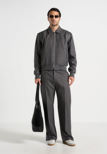 Denis - Tailored Varsity Jacket - Grey