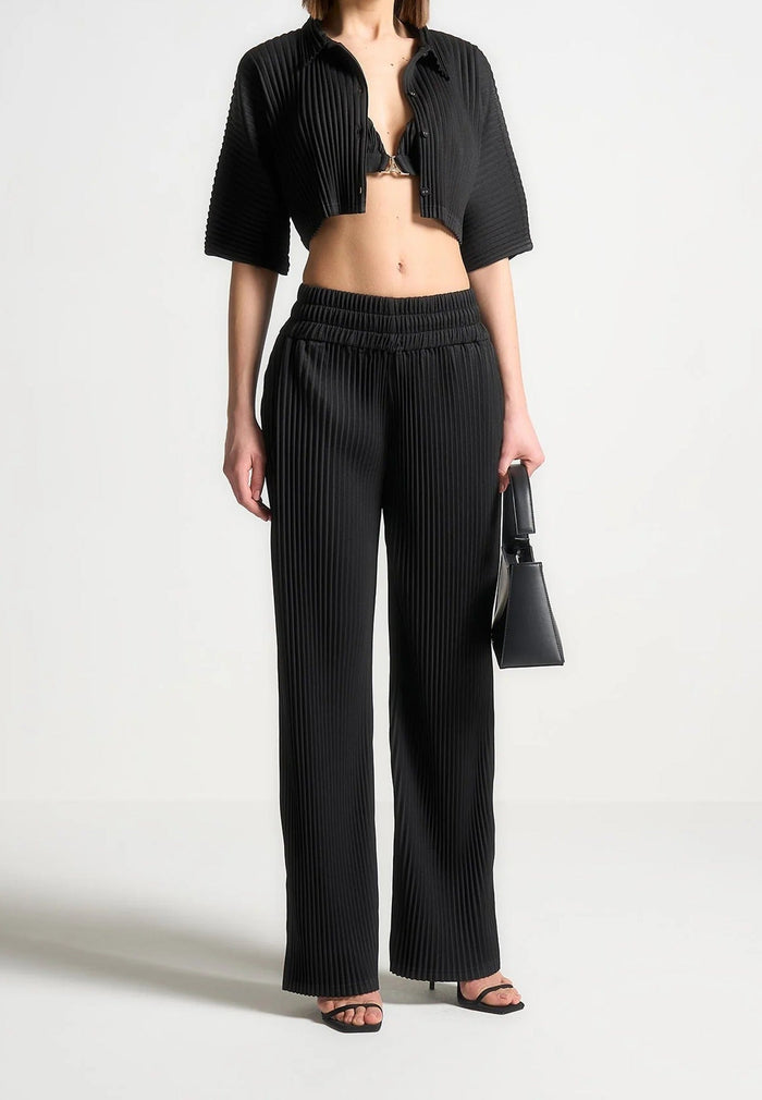 Lila - Pleated Pants - Black