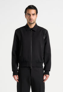 Denis - Tailored Varsity Jacket - Black