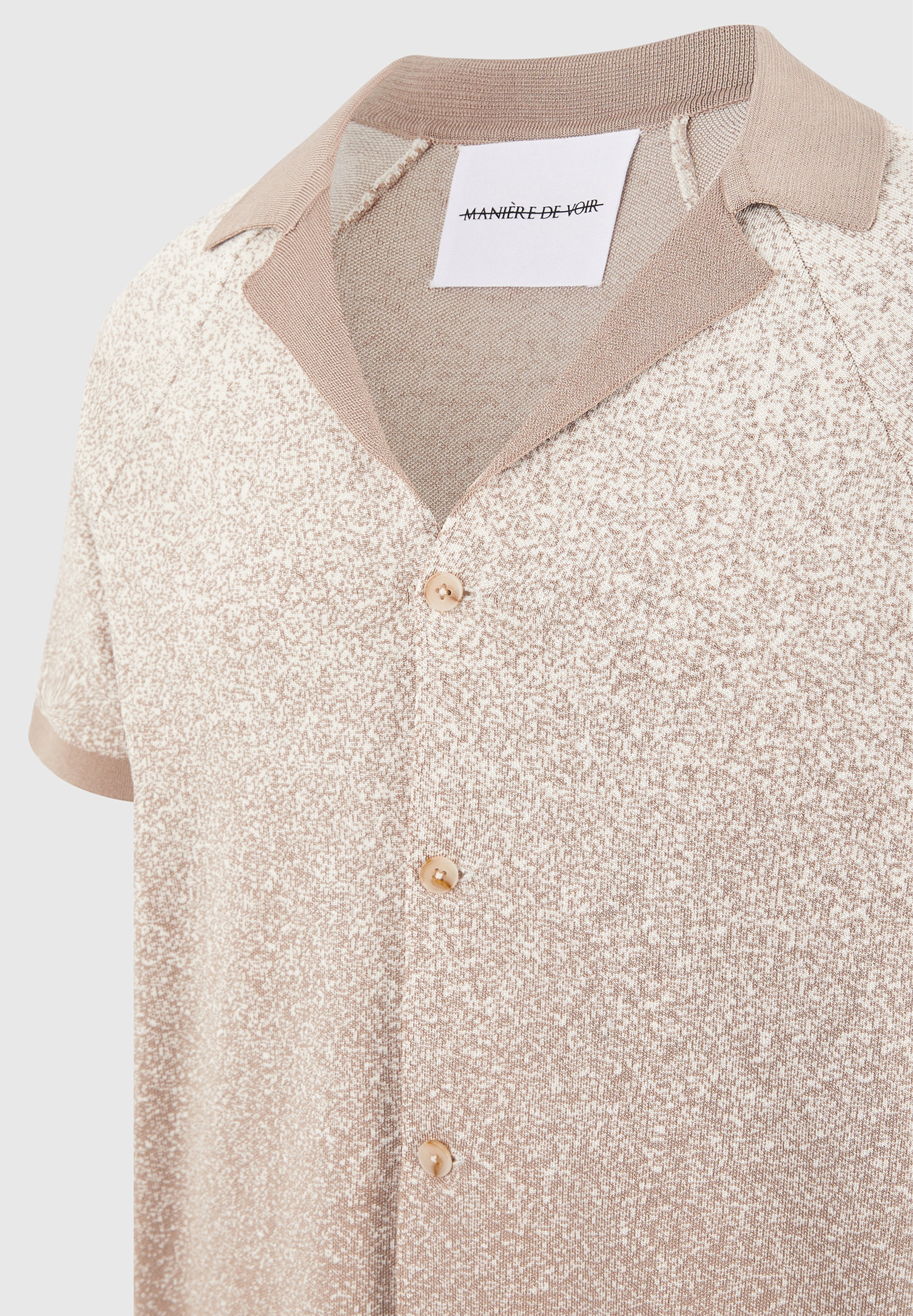Martial - Ombré Knit Revere Shirt - Beige/White