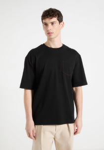 Whipstitch Pocket T-Shirt - Black
