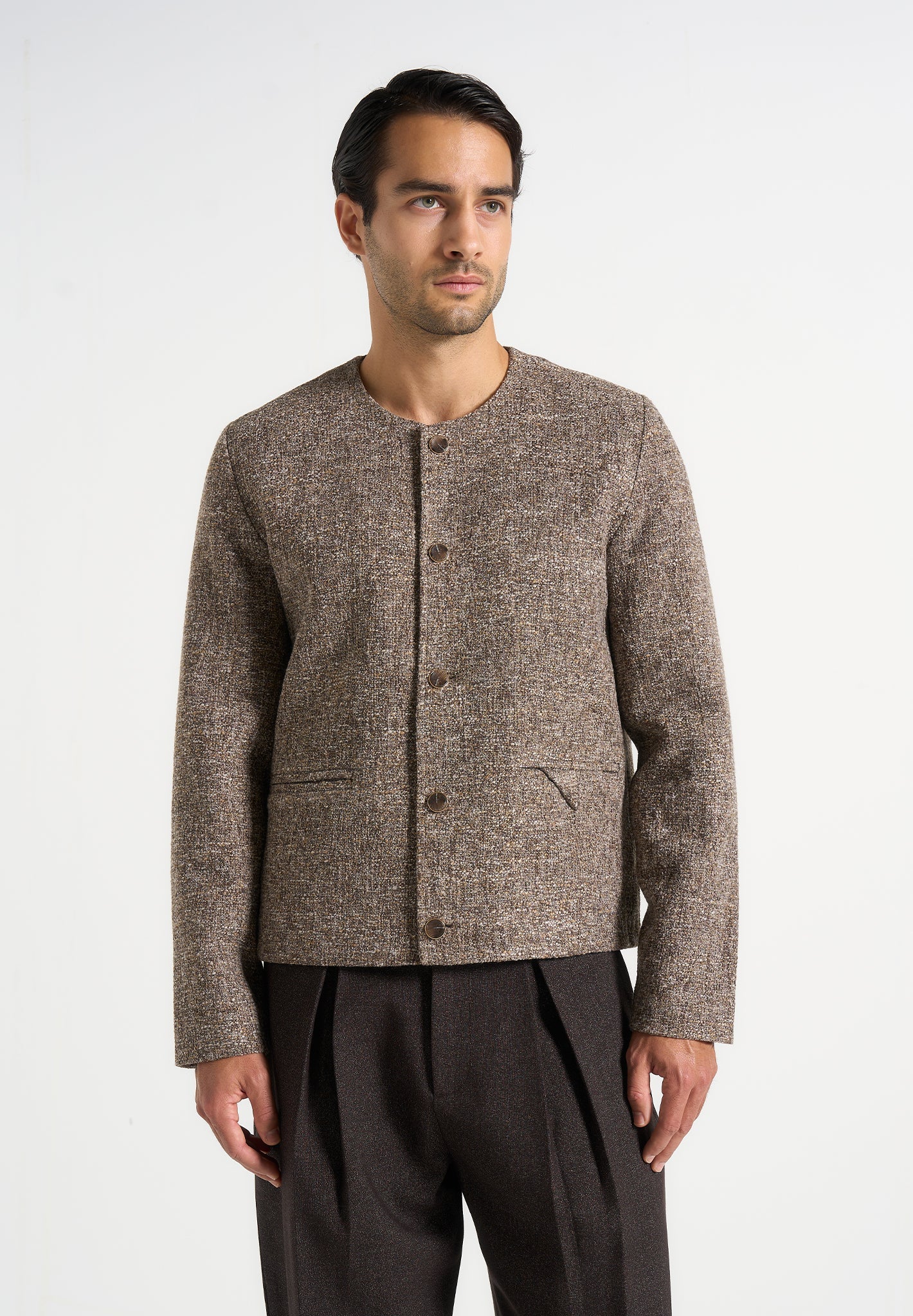 Melvin - Textured Jacket - Taupe | Manière De Voir USA