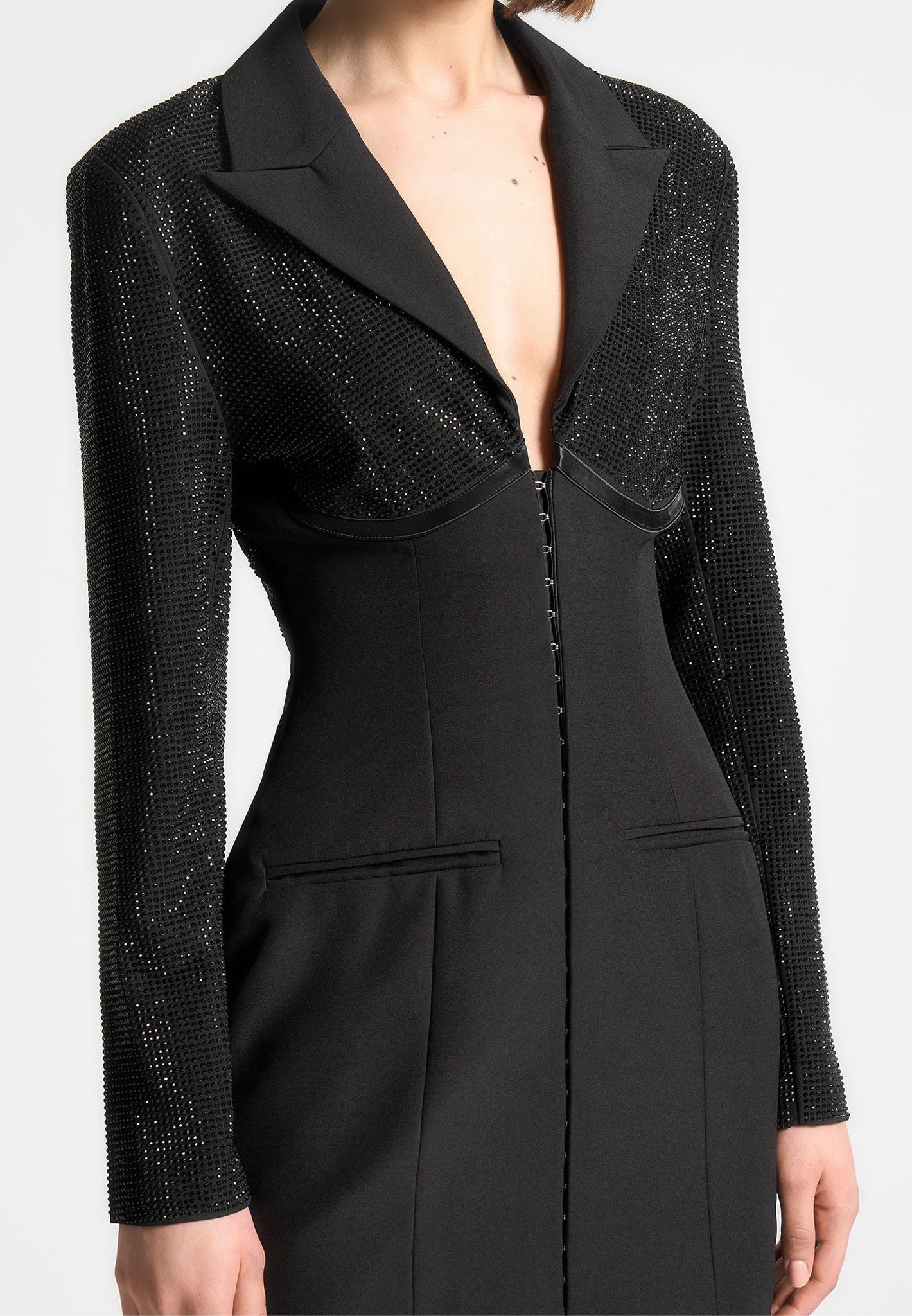 blazer dress with corset TA3 Structured Blazer Dress - Black - XS