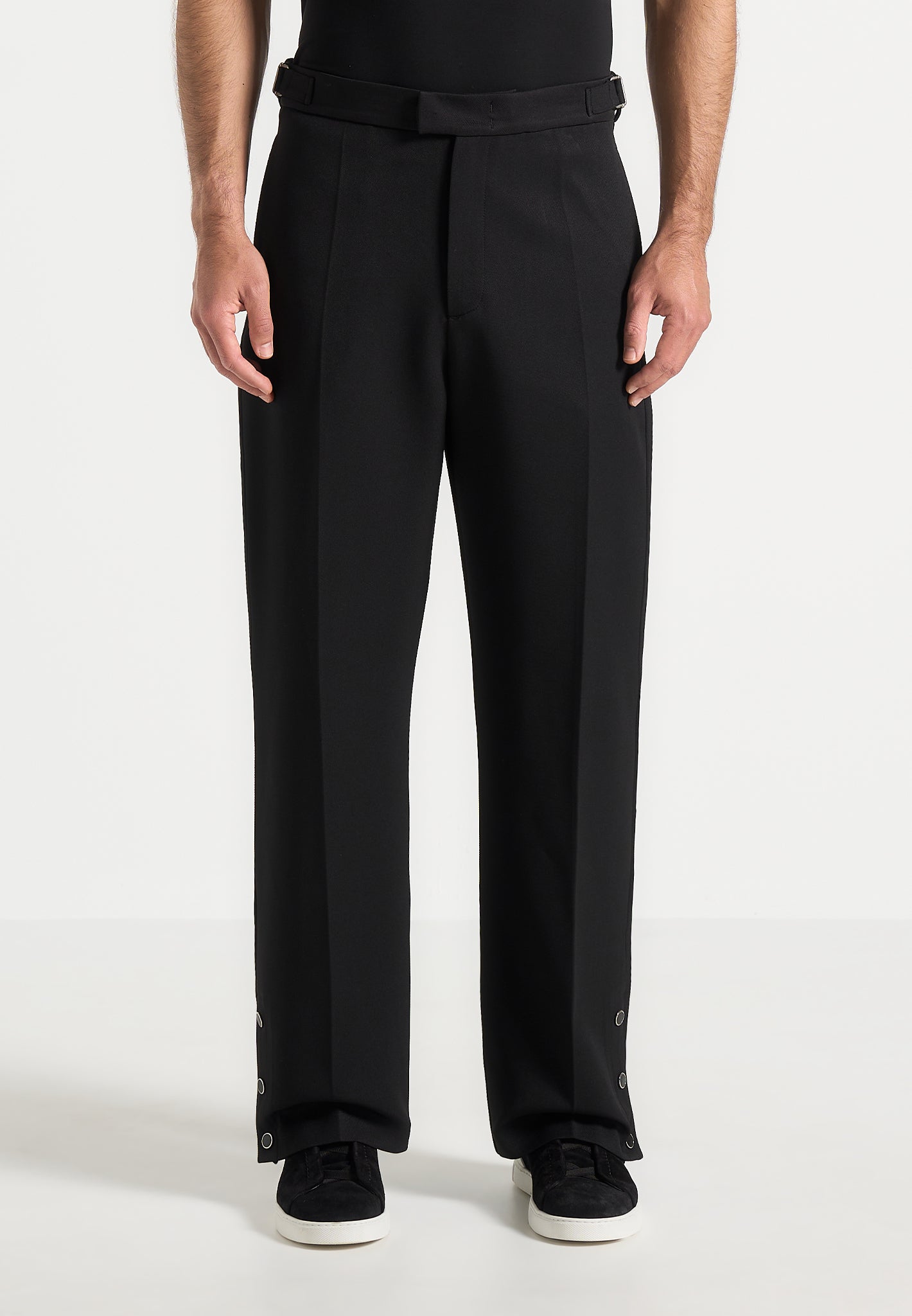 Men's Tailored Button Cuff Trousers - Black - W34