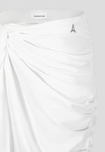 Asymmetric Drape Midaxi Skirt - White