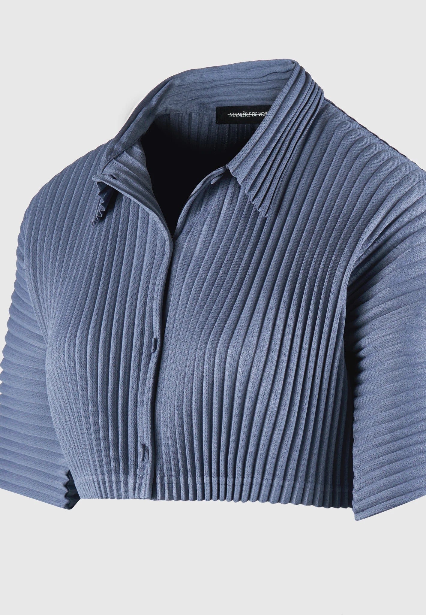 M⁠ona - Pleated Cropped Shirt - Black