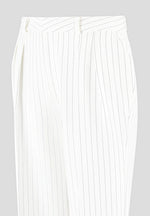 Julie - Pinstripe Twin Pleat Tailored Pants - White