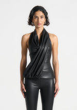 leather-draped-halterneck-top-black