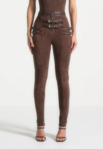 suede-buckle-detail-leggings-brown