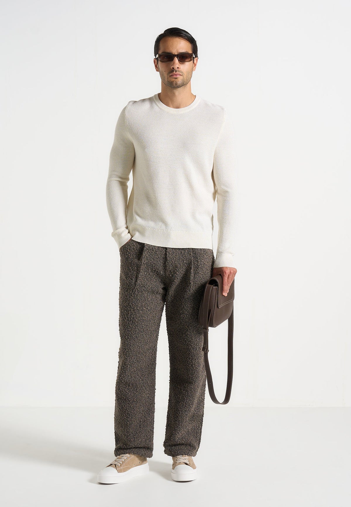 A⁠rnault - Boucle Pleated Jeans - Brown