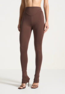 LS001 - High Waisted Leggings - Brown