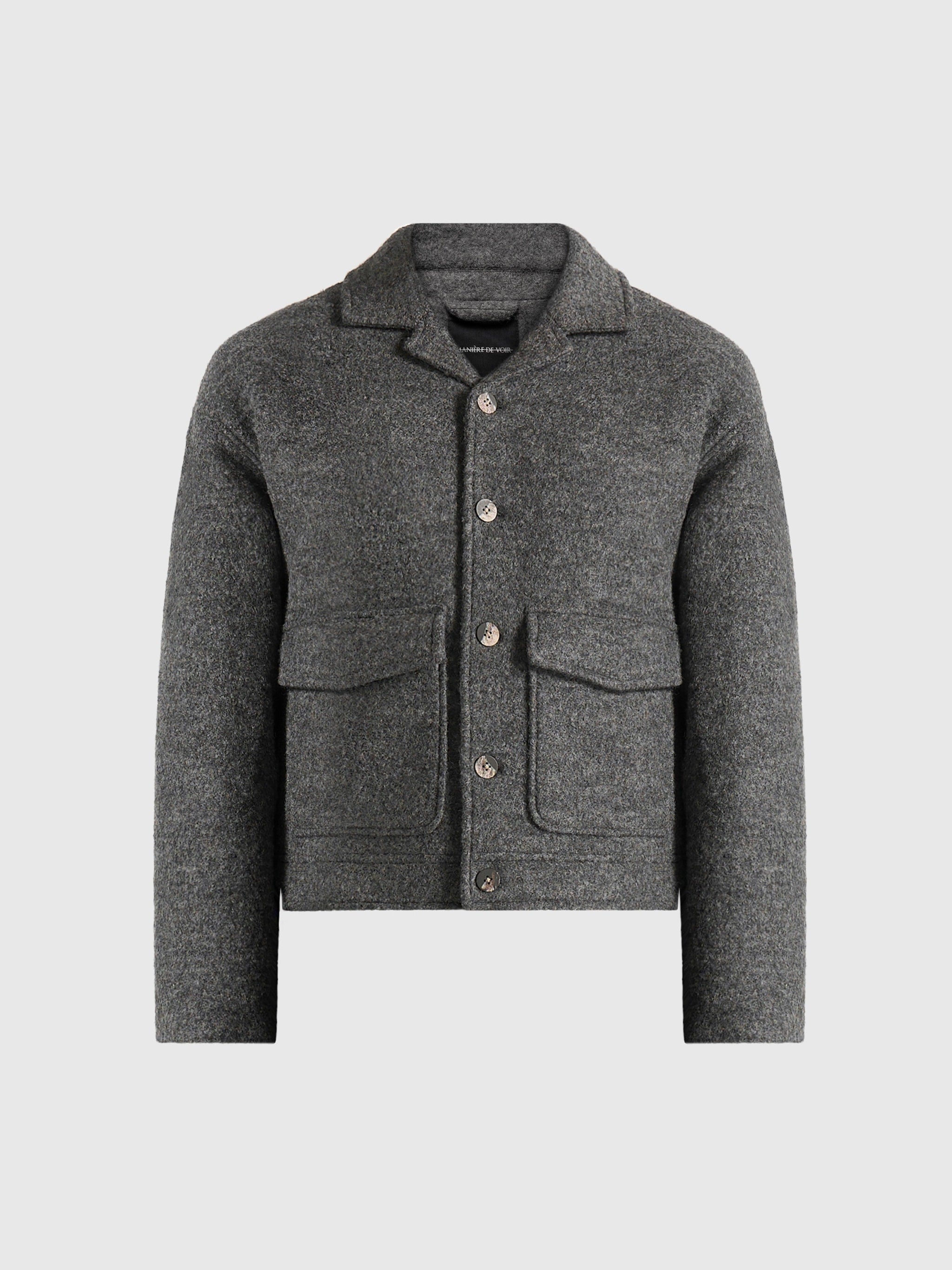 Aurel - Wool Jacket With Revere Collar - Grey