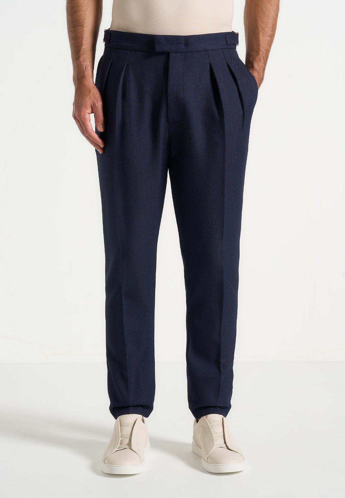 Hubert - Slim Fit Tailored Pants - Navy