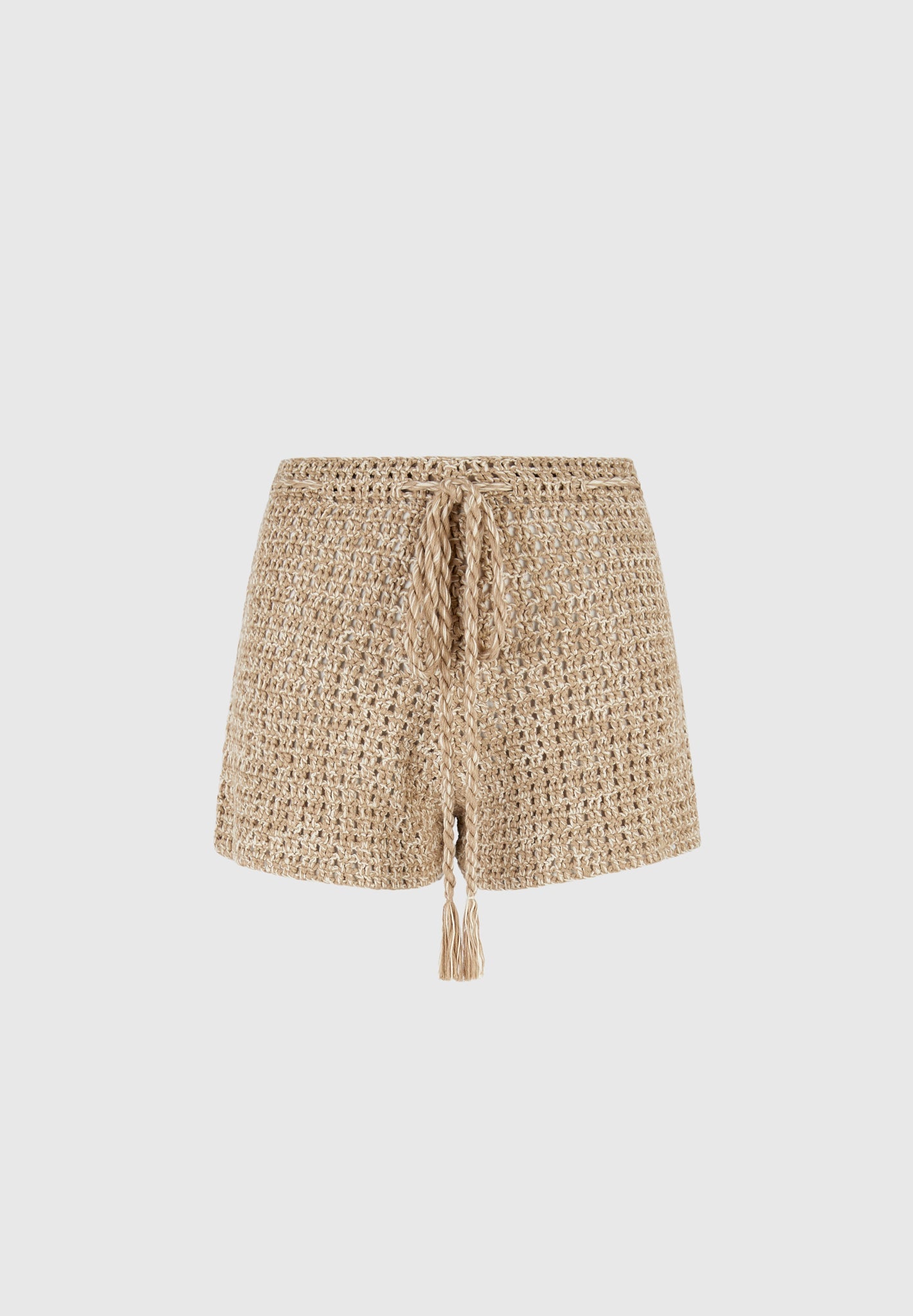 Agathe - Crochet Shorts with Drawcord - Natural