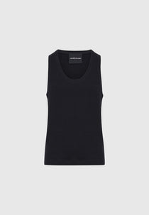 Justin - Ribbed Cotton Vest - Black