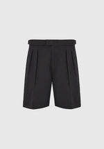 Bertrand - Twin Pleat Tailored Shorts - Black