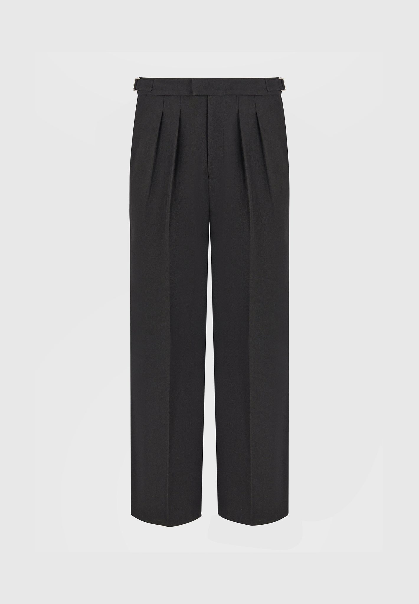 Pierre - Relaxed Fit Pleated Tailored Trousers - Black