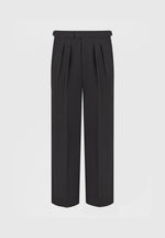 Pierre - Relaxed Fit Pleated Tailored Trousers - Black