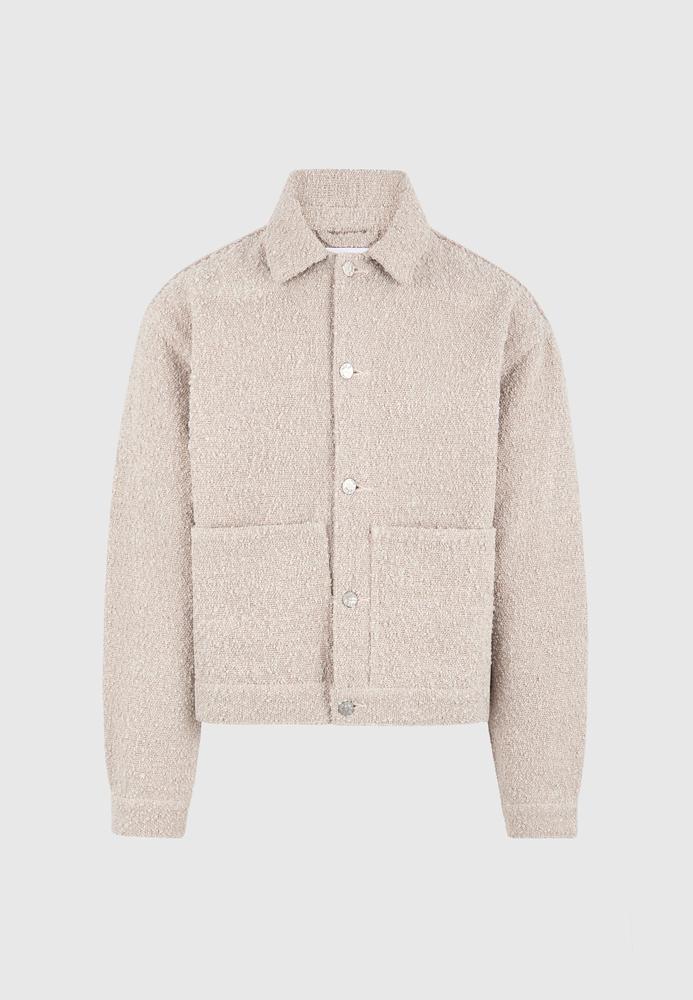 Damien - Boucle Jacket with Back Pleat - Beige